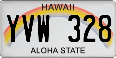 HI license plate YVW328
