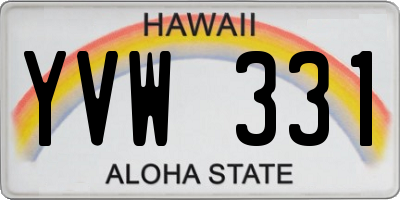 HI license plate YVW331