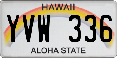 HI license plate YVW336