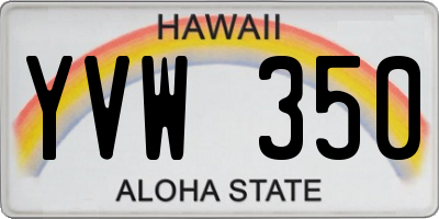 HI license plate YVW350
