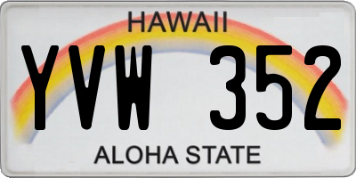 HI license plate YVW352