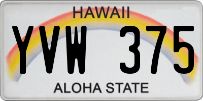 HI license plate YVW375