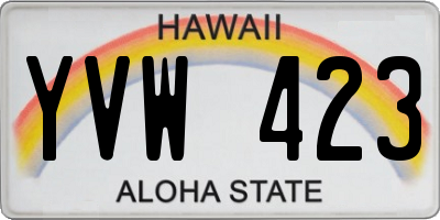 HI license plate YVW423