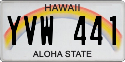 HI license plate YVW441