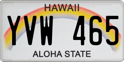 HI license plate YVW465