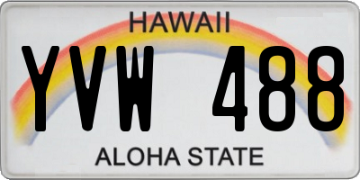 HI license plate YVW488