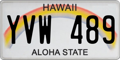 HI license plate YVW489