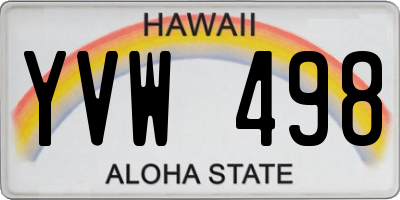 HI license plate YVW498