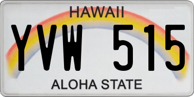 HI license plate YVW515