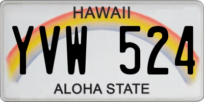 HI license plate YVW524