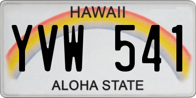 HI license plate YVW541