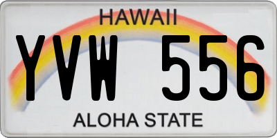 HI license plate YVW556