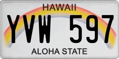 HI license plate YVW597
