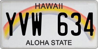HI license plate YVW634