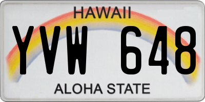 HI license plate YVW648