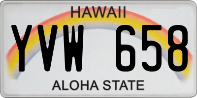 HI license plate YVW658