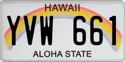 HI license plate YVW661