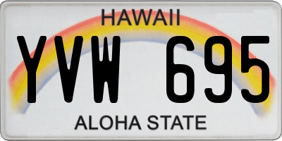 HI license plate YVW695