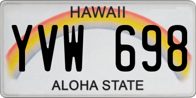 HI license plate YVW698