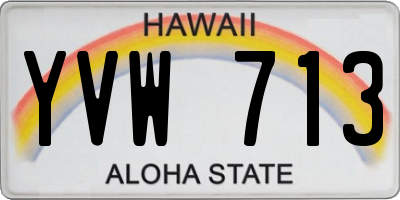 HI license plate YVW713