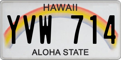 HI license plate YVW714