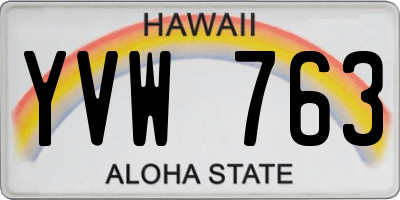 HI license plate YVW763