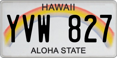 HI license plate YVW827