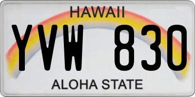 HI license plate YVW830