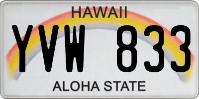 HI license plate YVW833