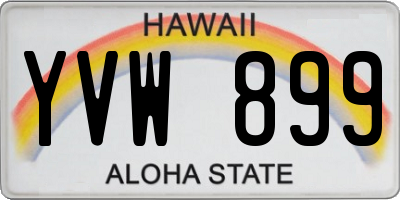 HI license plate YVW899