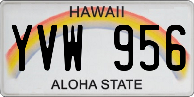 HI license plate YVW956