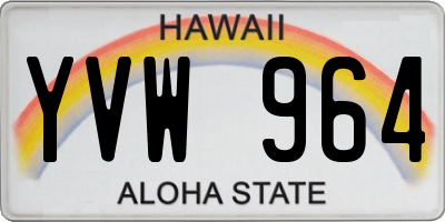 HI license plate YVW964