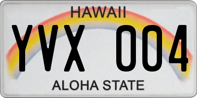 HI license plate YVX004