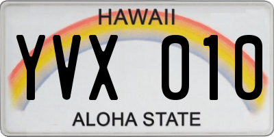 HI license plate YVX010