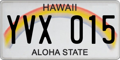 HI license plate YVX015