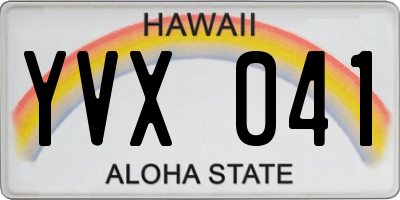HI license plate YVX041