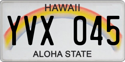 HI license plate YVX045