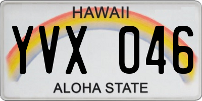 HI license plate YVX046