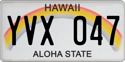 HI license plate YVX047