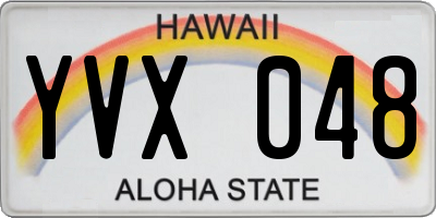 HI license plate YVX048