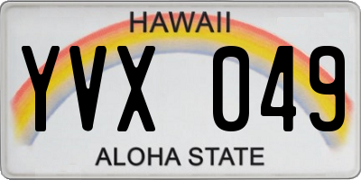 HI license plate YVX049