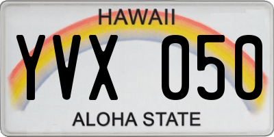HI license plate YVX050