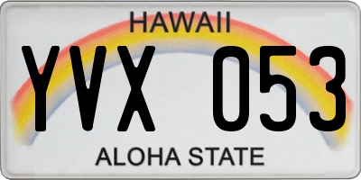 HI license plate YVX053