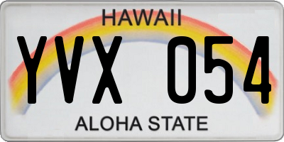 HI license plate YVX054