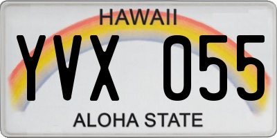 HI license plate YVX055