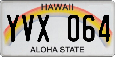 HI license plate YVX064