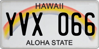 HI license plate YVX066