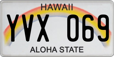 HI license plate YVX069