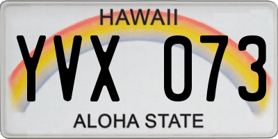 HI license plate YVX073