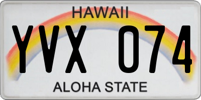 HI license plate YVX074